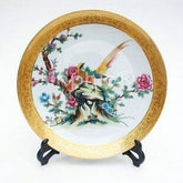 INPHIC-ZF-P097 景德鎮陶瓷盤畫 裝飾盤 雕金粉彩盤 掛盤 喜上枝頭 擺